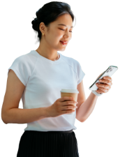 Women with phone entering her email address