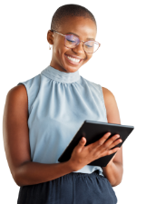 Women with phone entering her mobile number